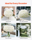 VEVOR 205 Pcs Artificial Silk Hydrangea Flowers 9.8 In Bouquet Arrangement White