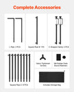 VEVOR Over The Table Rod Stand Arch Frame 28-98 in Length Adjustable Clamp Decor