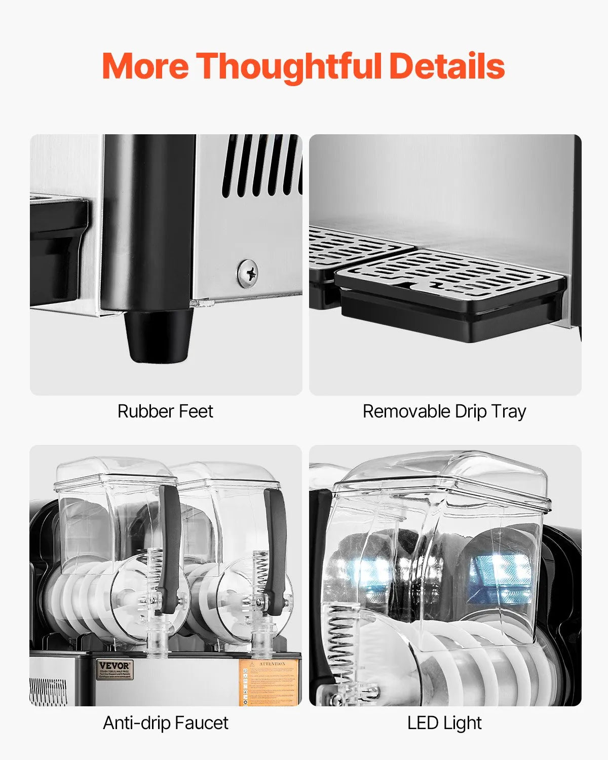 VEVOR 4Lx2 Tank Commercial Slushy Machine Margarita Smoothie Frozen Drink Maker