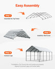 VEVOR 12' x 20' Metal Carport Heavy Duty Outdoor Car Shelter Garage for Boats