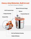 VEVOR 3.5CFM Single Stage Vacuum Pump 3 Gallon Stainless Steel Degassing Chamber