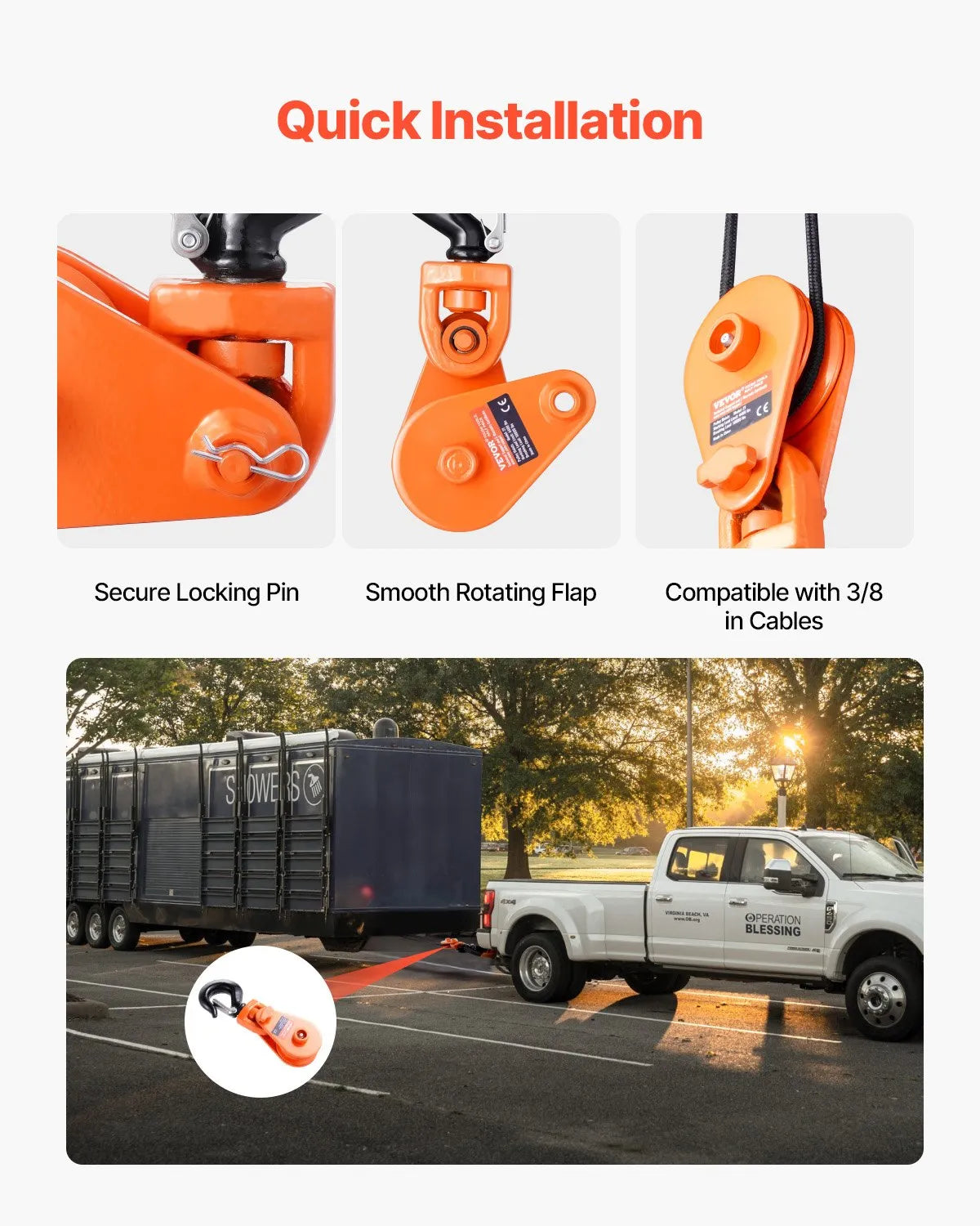 VEVOR 2 Ton Snatch Block with Swivel Hook 3