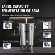 VEVOR 304 Stainless Steel Kettle, 8 GALLON Beer Brew Fermentor, Brew Bucket Fermentor for Brewing, Home Brewing Supplies with Base, Kettle Stock Pot Includes Lid, Handle, Valve, Spigot, Thermometer