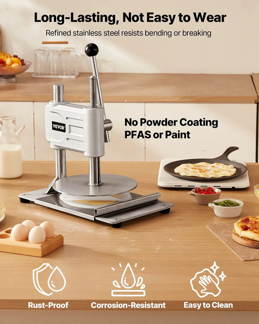 VEVOR 9.5 in Manual Pizza Dough Press Machine Commercial Pizza Pastry Sheeter