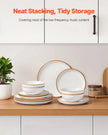 VEVOR 12 PCS Dinnerware Set Ceramic Plates and Bowls Sets Service for 4 White
