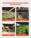 VEVOR 90% Sun Shade Cloth Privacy Screen 10 x 12 ft for Patio Garden (Black)
