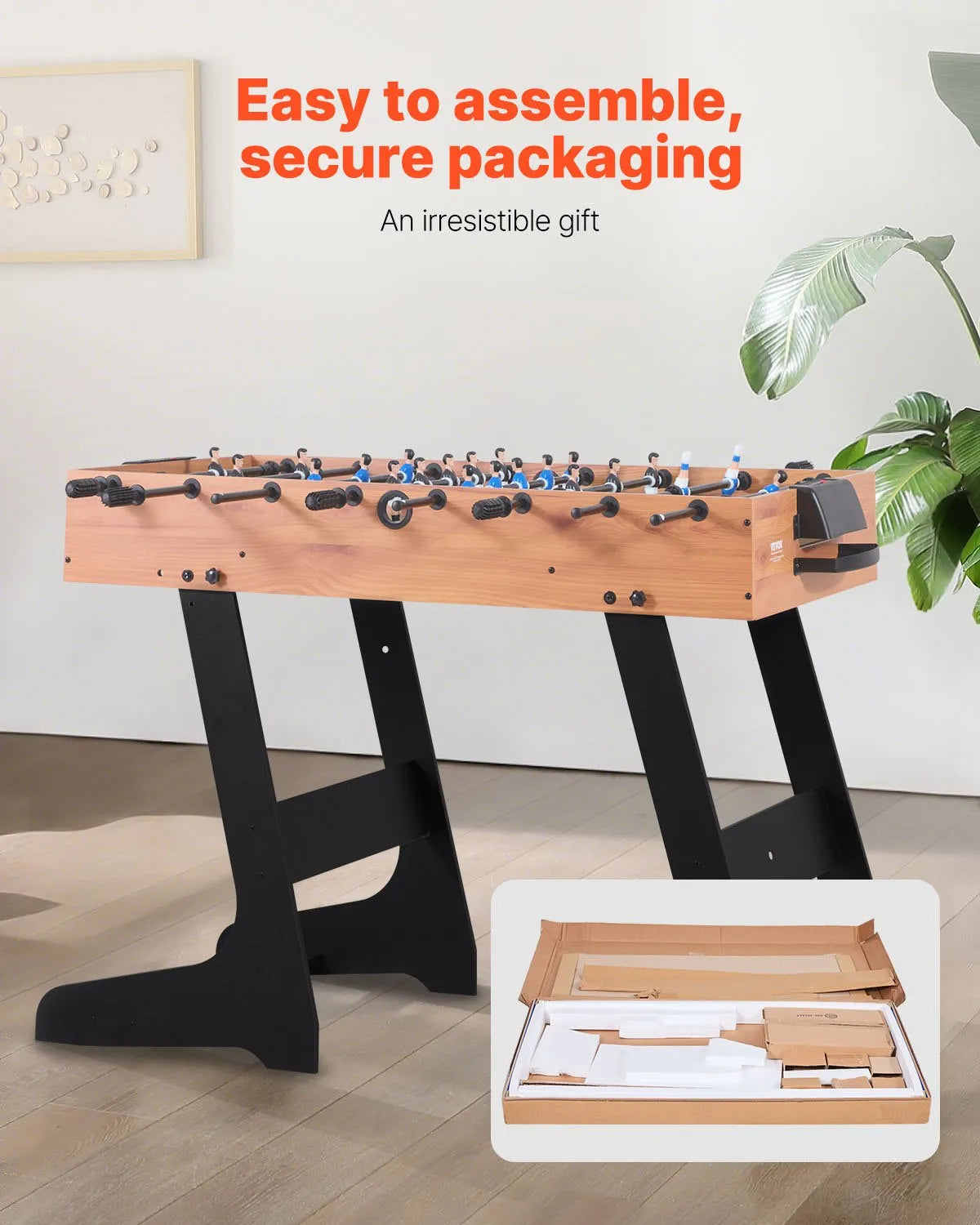 VEVOR 42 inch Folding Foosball Soccer Game Table Standard Size Table for Home