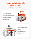 VEVOR 1.5 Gallon Vacuum Chamber 3.5CFM Single Stage Pump Degassing Chamber Kit