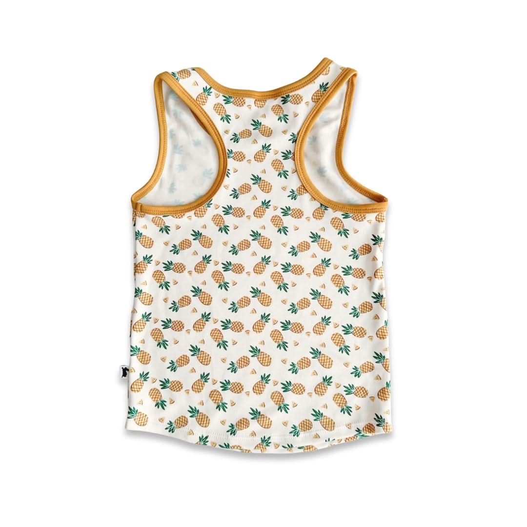 Kids' Bamboo Racerback Tank | Blue Smilies