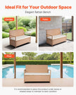 VEVOR Outdoor Storage Bench PE Rattan 70 Gal Deck Box Waterproof Outdoor Seat