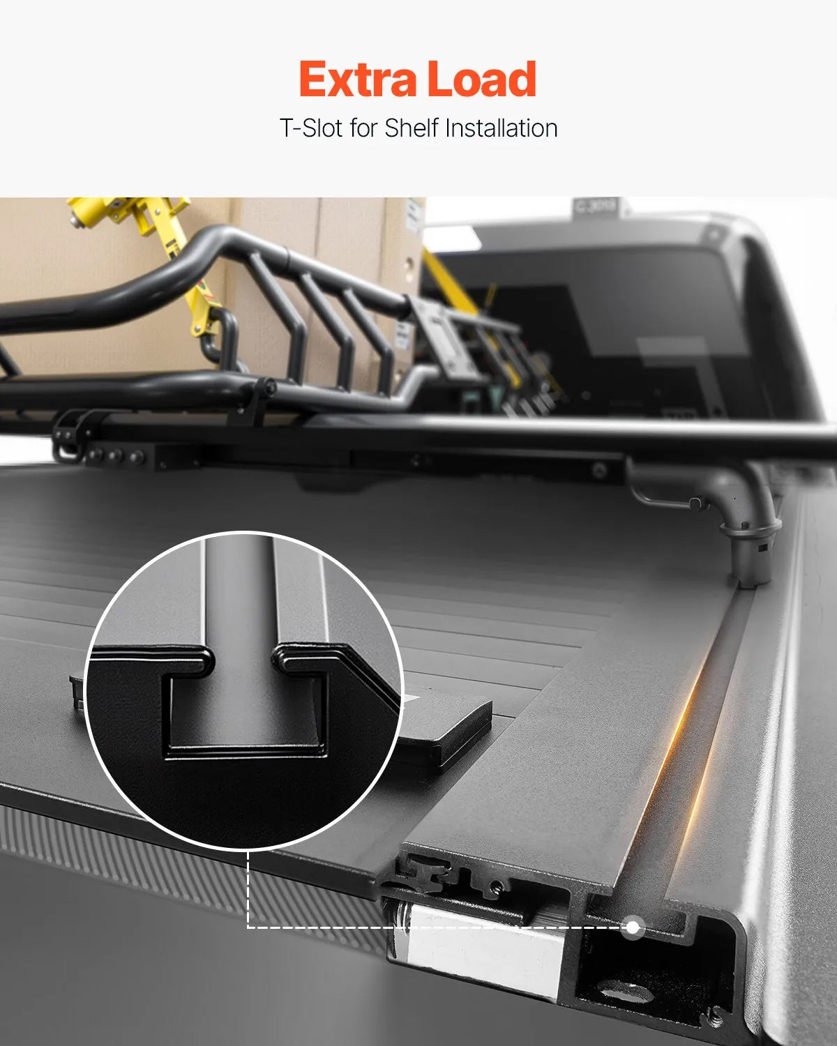 VEVOR 5.5 ft Retractable Tonneau Cover Hard Tonneau Cover for Toyota Tundra