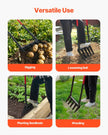 VEVOR 5 Tines Broad Fork Garden Tool U-Shaped Pitch Fork for Gardening Spading