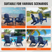 VEVOR Adirondack Chair Plastic Set of 2 All-Weather Folding Fire Pit Navy Blue