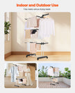 VEVOR 4-Tier Foldable Clothes Drying Rack with 24 Drying Poles and 4 Castors
