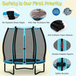 55 Inch Trampoline for Kids Toddler Mini Trampoline with Safety Enclosure Net - Blue