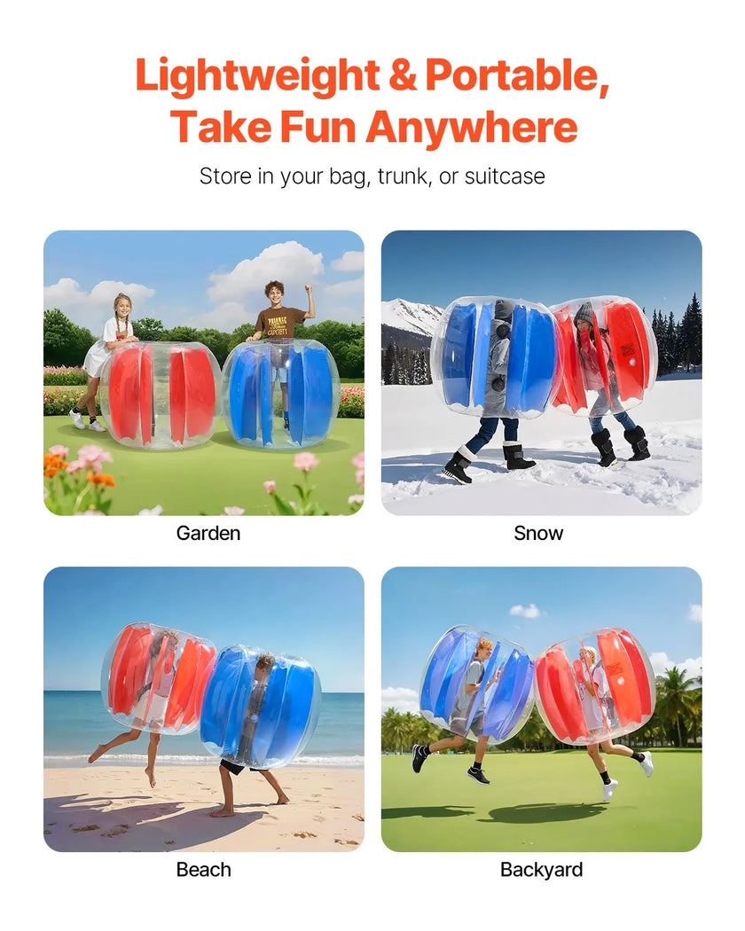 VEVOR 2-Pack 4FT/1.2M Inflatable Bumper Balls PVC Body Sumo Zorb Ball Outdoor