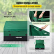 VEVOR Outdoor Storage Box, 230 Gallon Waterproof PE Tarpaulin Deck Box w/ Galvanized Frame, All-Weather Protection & Portable, for Camping, Garden, Poolside, and Yard, Brown & Blue