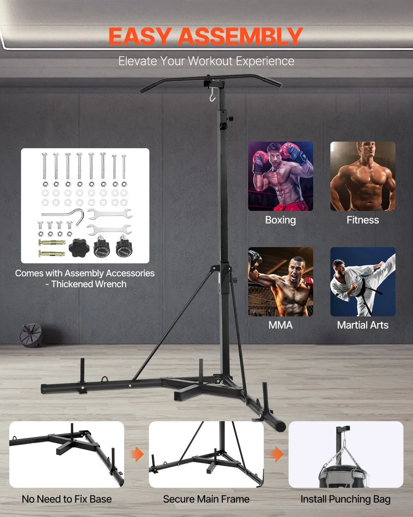 VEVOR 2 in 1 Heavy Duty Punching Bag Frame Boxing Punching Fitness Stand Steel