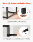 VEVOR 2-Tier Glass Console Table Rectangle Sofa Side Table with Anti-Tip Black