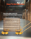 VEVOR 4PCS Machinery Skate Dolly, 26455LBS/12T Industrial Machinery Mover, Heavy Duty Carbon Steel Machinery Moving Skate & 4 Carbon Steel Wheels and 360° Rotation Non-Slip Cap for Warehouse, Factory