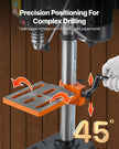 VEVOR 10in Benchtop Drill Press Tabletop Drilling Machine 610-2800RPM Adjustable