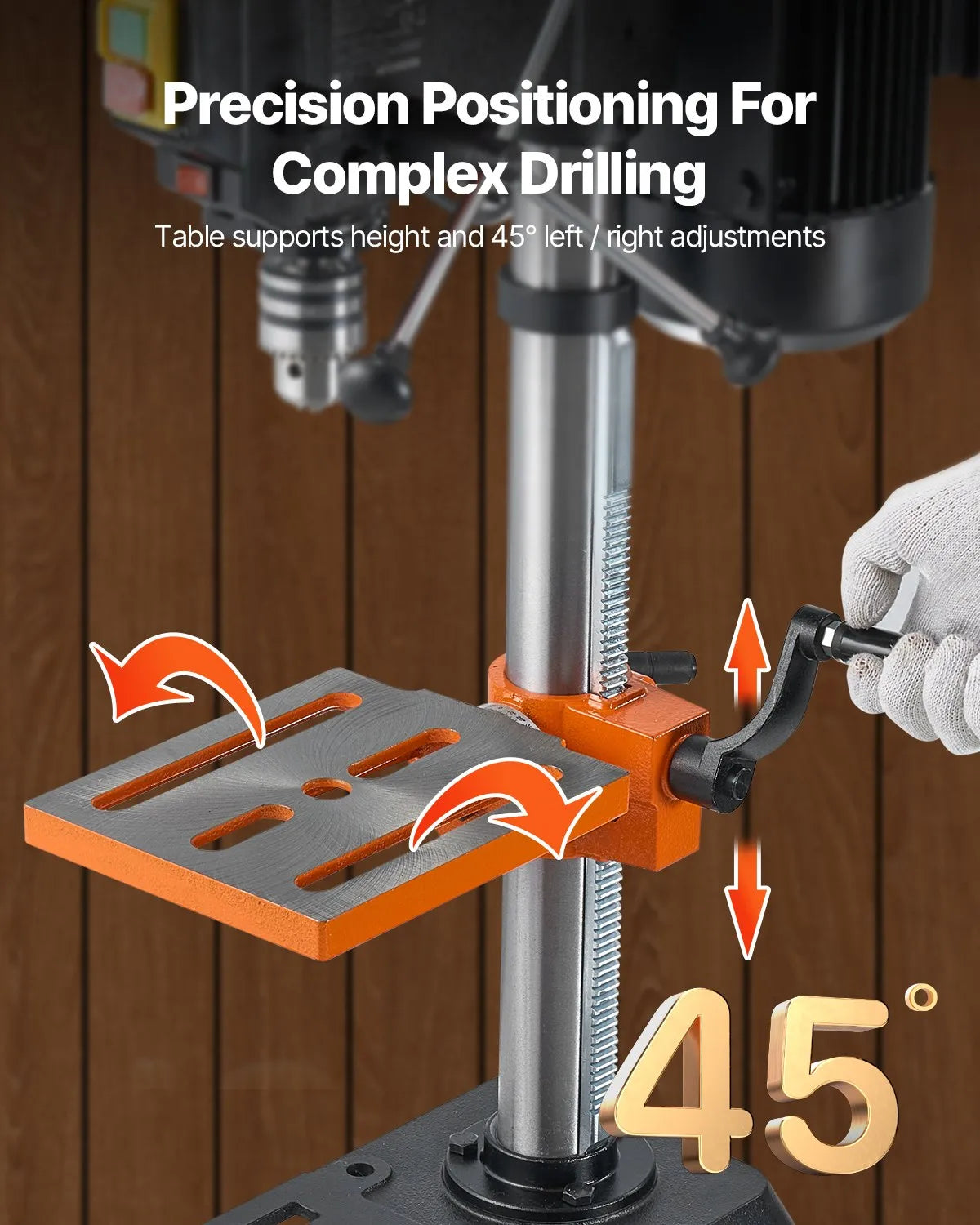 VEVOR 10in Benchtop Drill Press Tabletop Drilling Machine 610-2800RPM Adjustable