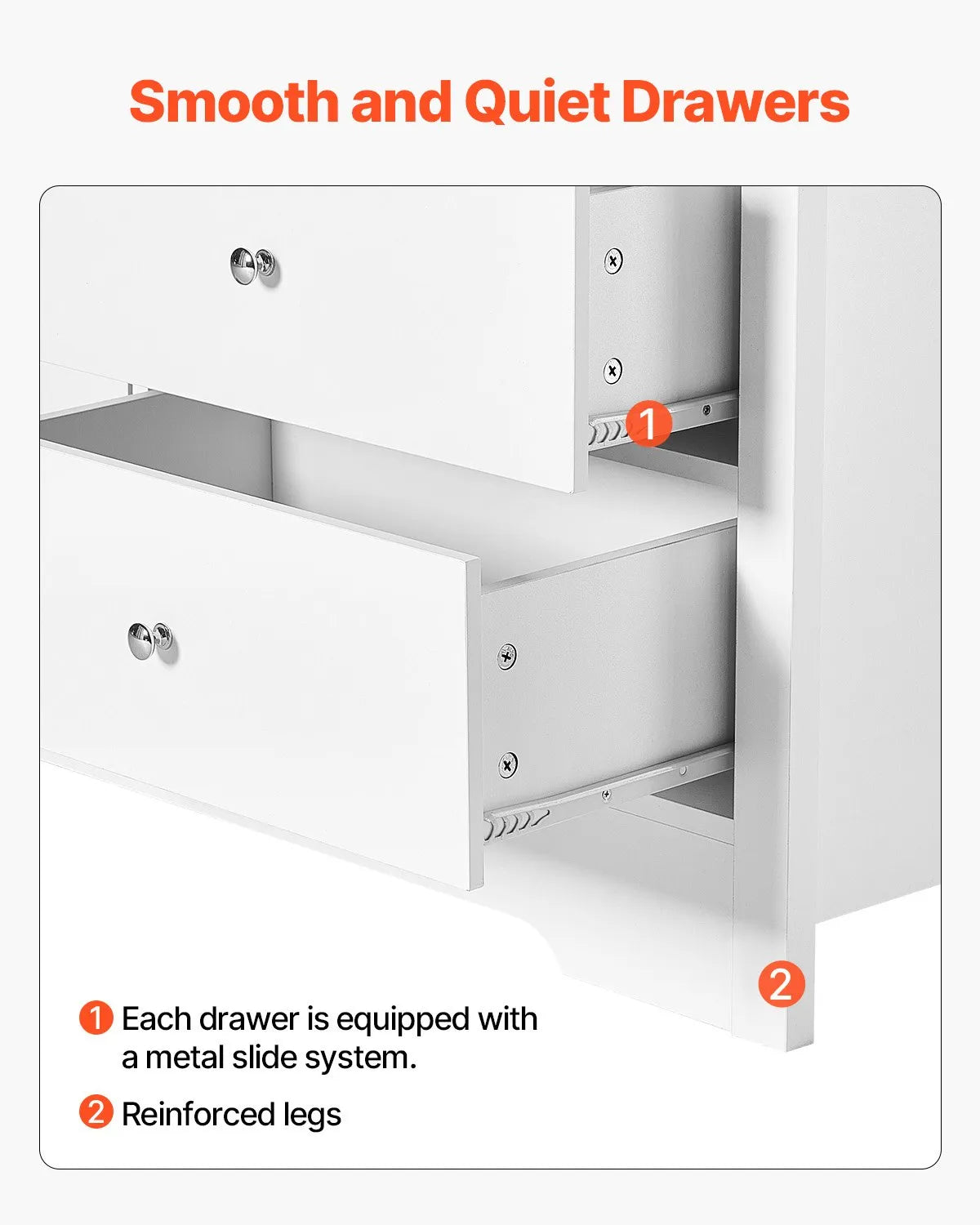 VEVOR 7 Drawer Dresser Wooden Chest of Drawers with Sliding with Anti-tip Device