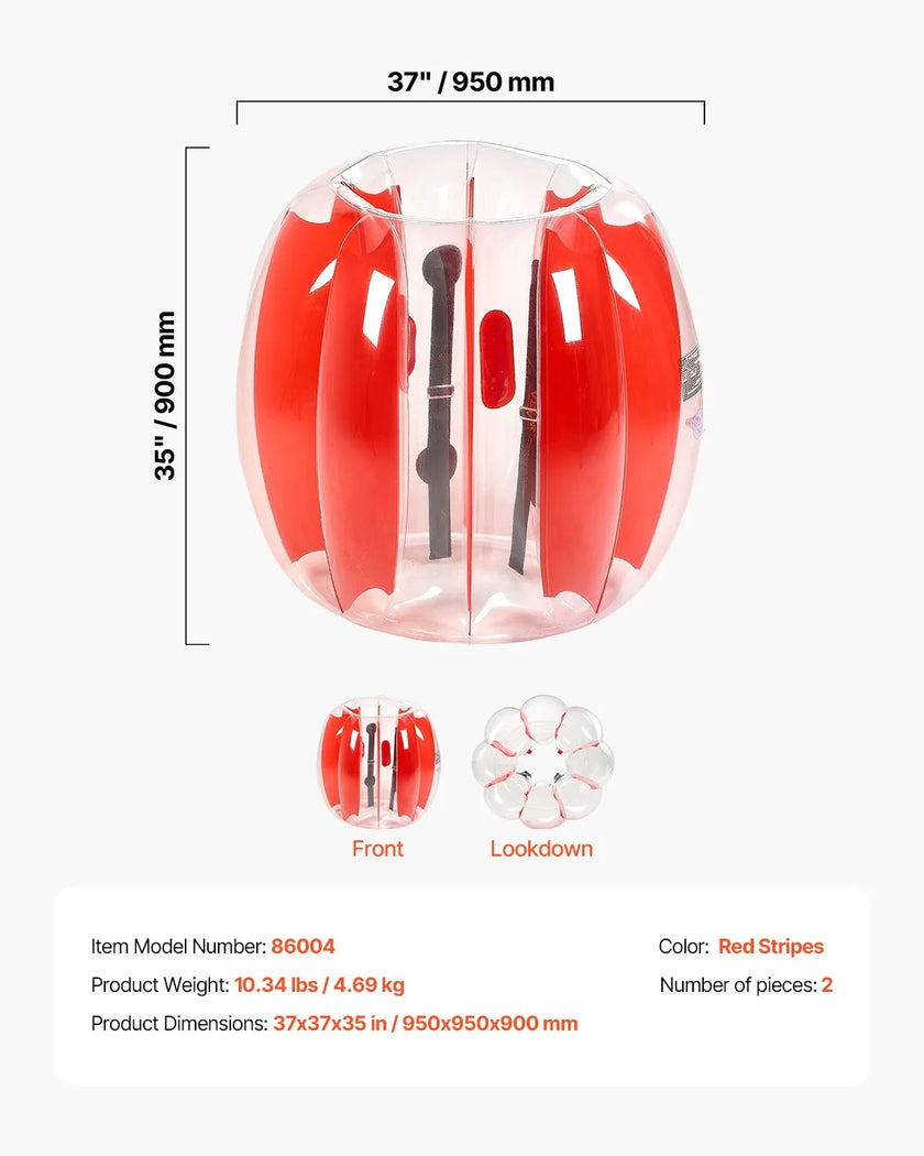 VEVOR 2-Pack 3FT/0.9M Inflatable Bumper Balls PVC Body Sumo Zorb Ball Outdoor