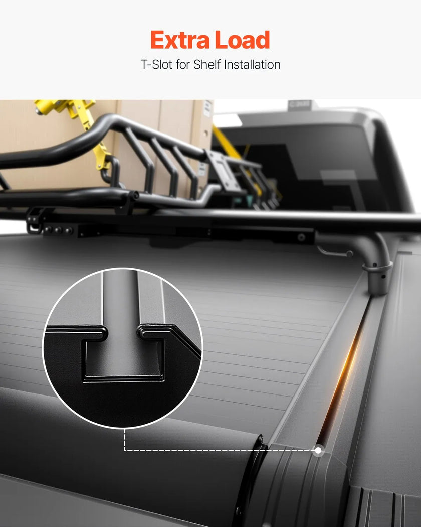 VEVOR 5.5 ft Retractable Tonneau Cover Hard Tonneau Cover for Ford F150