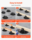 VEVOR 12 Pcs Adjustable Deck Support Pedestal Deck Foundation Base 1.18-2.36 in