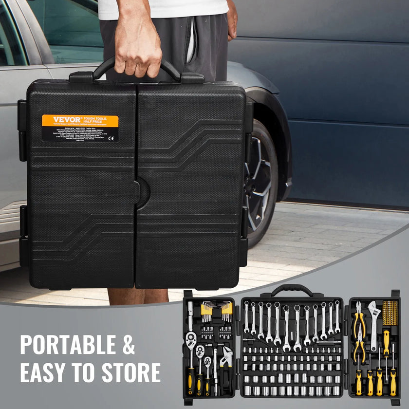 VEVOR 207-Piece Mechanics Tool Set 1/4