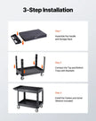 VEVOR 2-shelf Utility Cart 550 lbs 37 x 25.4-inch Service Cart with Wheels