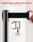 VEVOR 8 Pcs Stanchion Post with 4 Retractable Belts & 2 Sign Holders Hollow Base