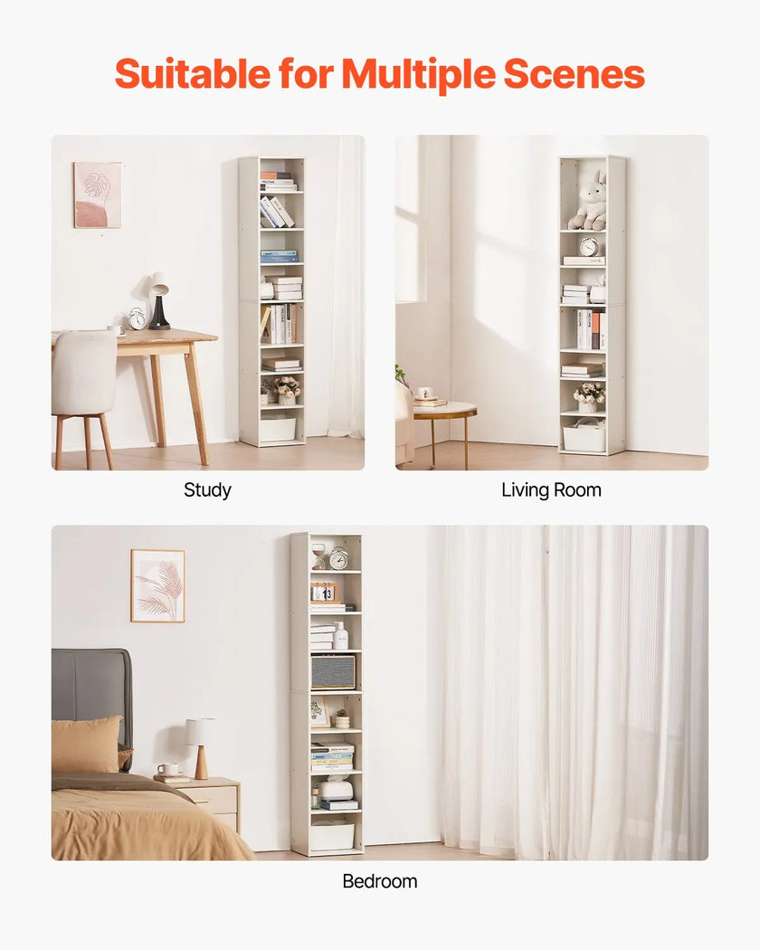 VEVOR 8 Tiers Narrow Bookshelf 71