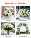 VEVOR 60 Pcs White Rose Artificial Flowers Realistic Bouquet for Xmas Home Decor