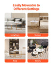VEVOR Nesting Coffee Table Set of 2 Round Coffee Table 23.6 in (White & Gold)