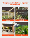 VEVOR 90% Sun Shade Cloth Privacy Screen 8 x 12 ft for Patio Garden (Brown)