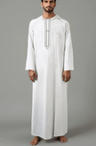 Long Sleeve Embroidered Hooded Men's Muslim Robes