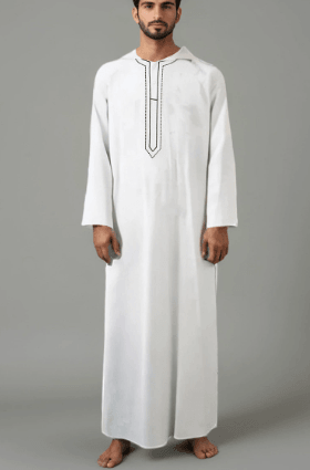 Long Sleeve Embroidered Hooded Men's Muslim Robes