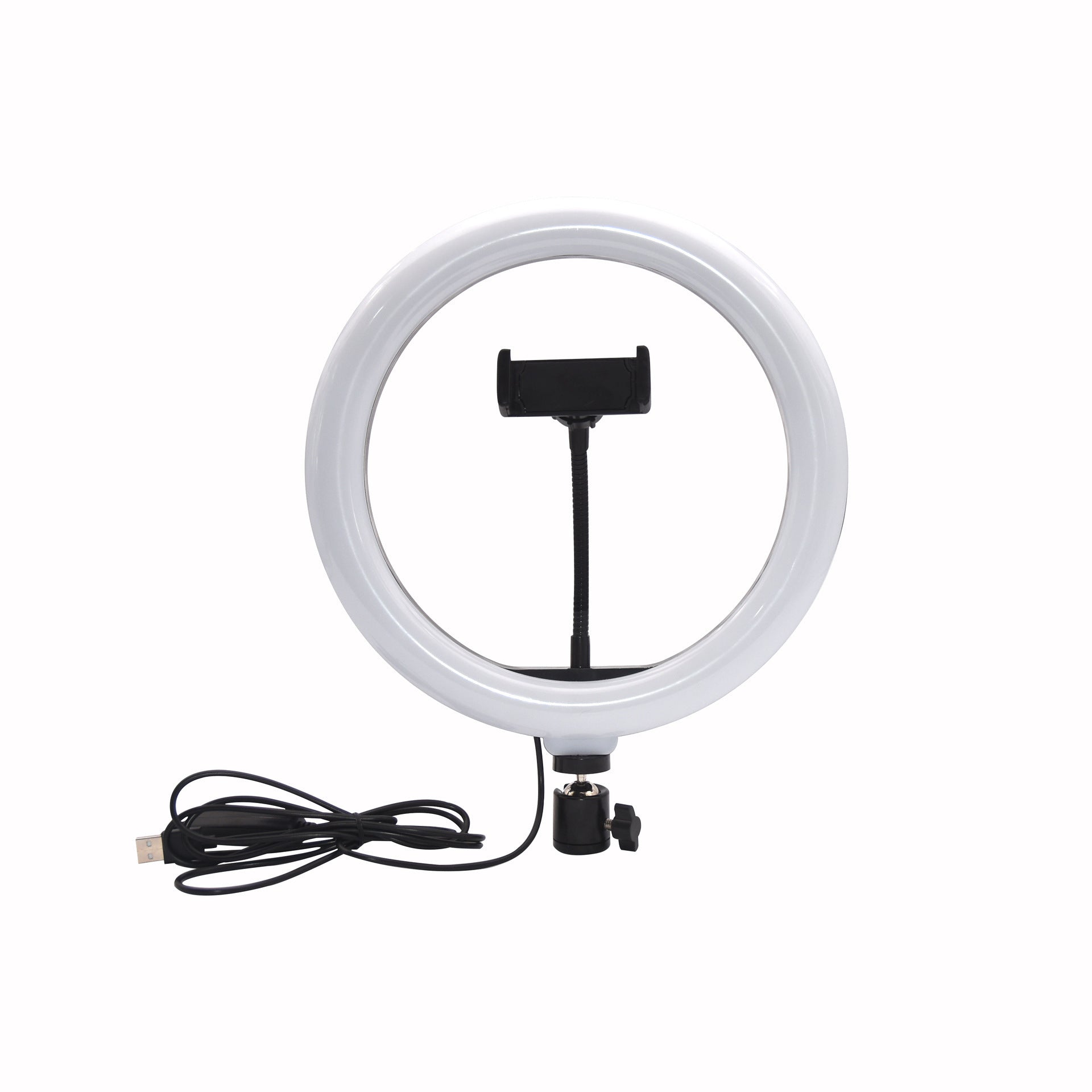 10-inch LED Ring Light, 120 LEDs, 2900-6500K, USB Powered, Phone Holder and Tripod Options