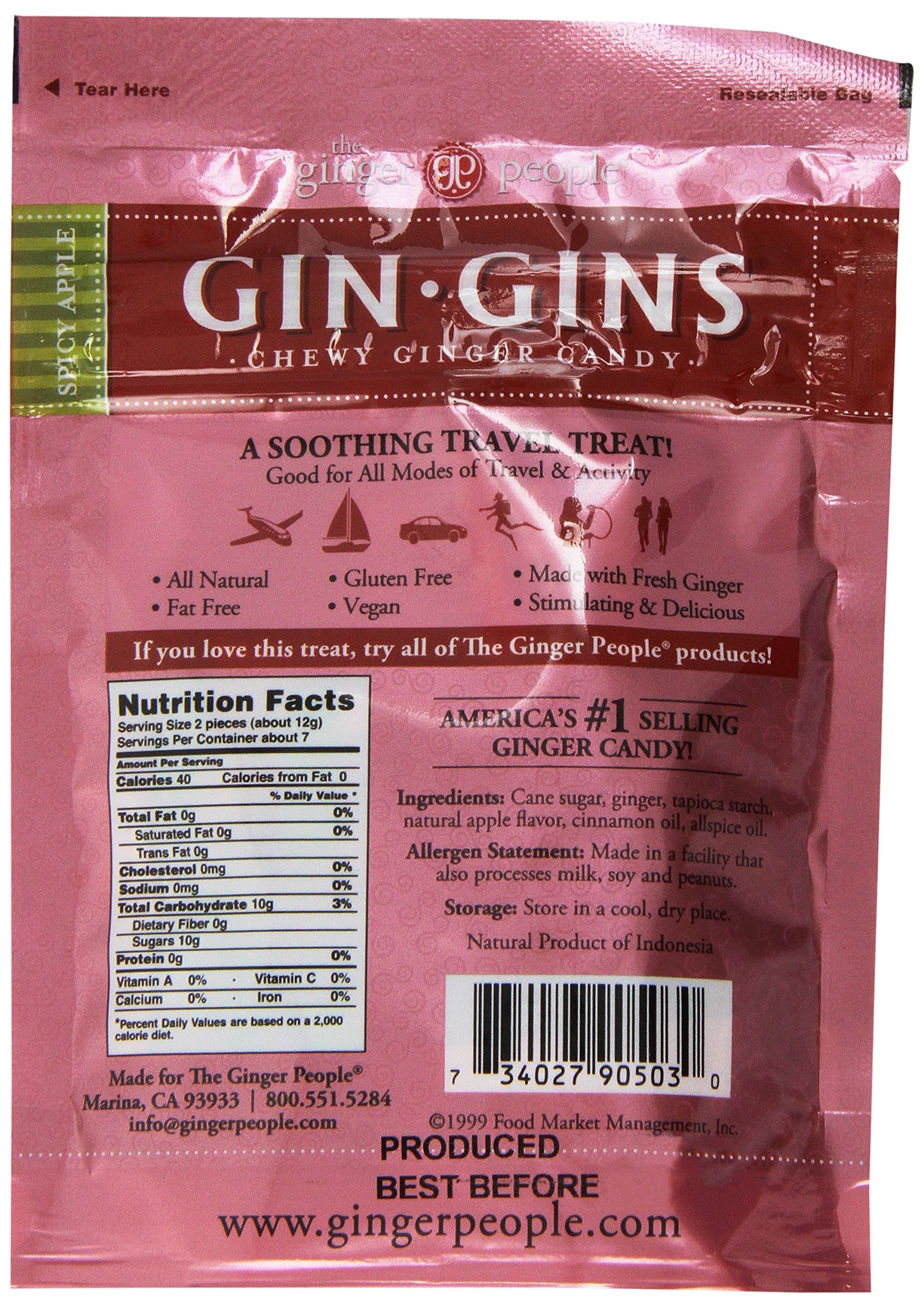 The Ginger People - Gin Gins Spicy Apple Chewy Ginger (84g)