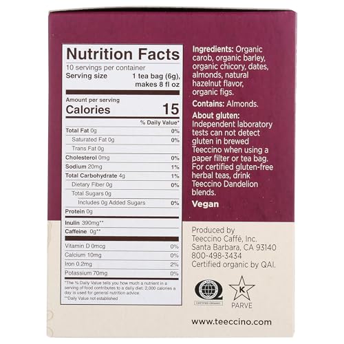 Teeccino - Hazelnut Roasted Herbal Tea (10bg)