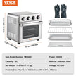 VEVOR 7-IN-1 Air Fryer Toaster Oven, 18L Convection Oven, 1700W Stainless Steel Toaster Ovens Countertop Combo with Grill, Pizza Pan, Gloves, 6 Slices Toast, 12-inch Pizza, Home and Commercial Use