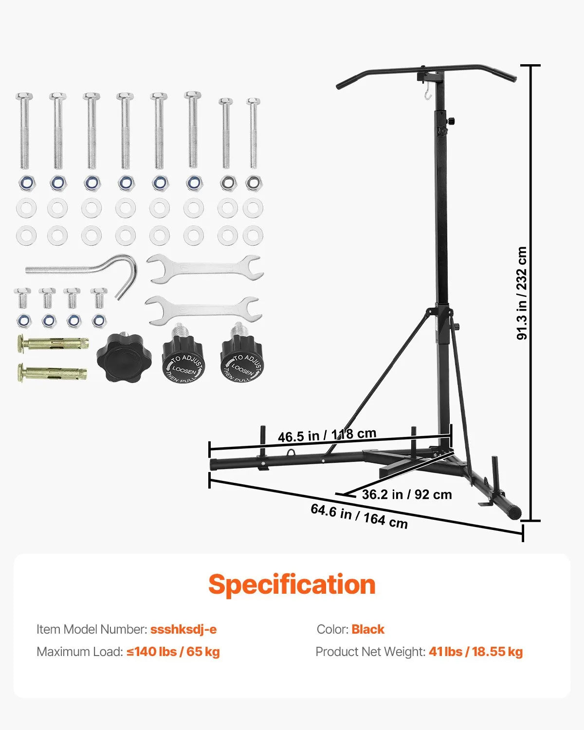 VEVOR 2 in 1 Heavy Duty Punching Bag Frame Boxing Punching Fitness Stand Steel