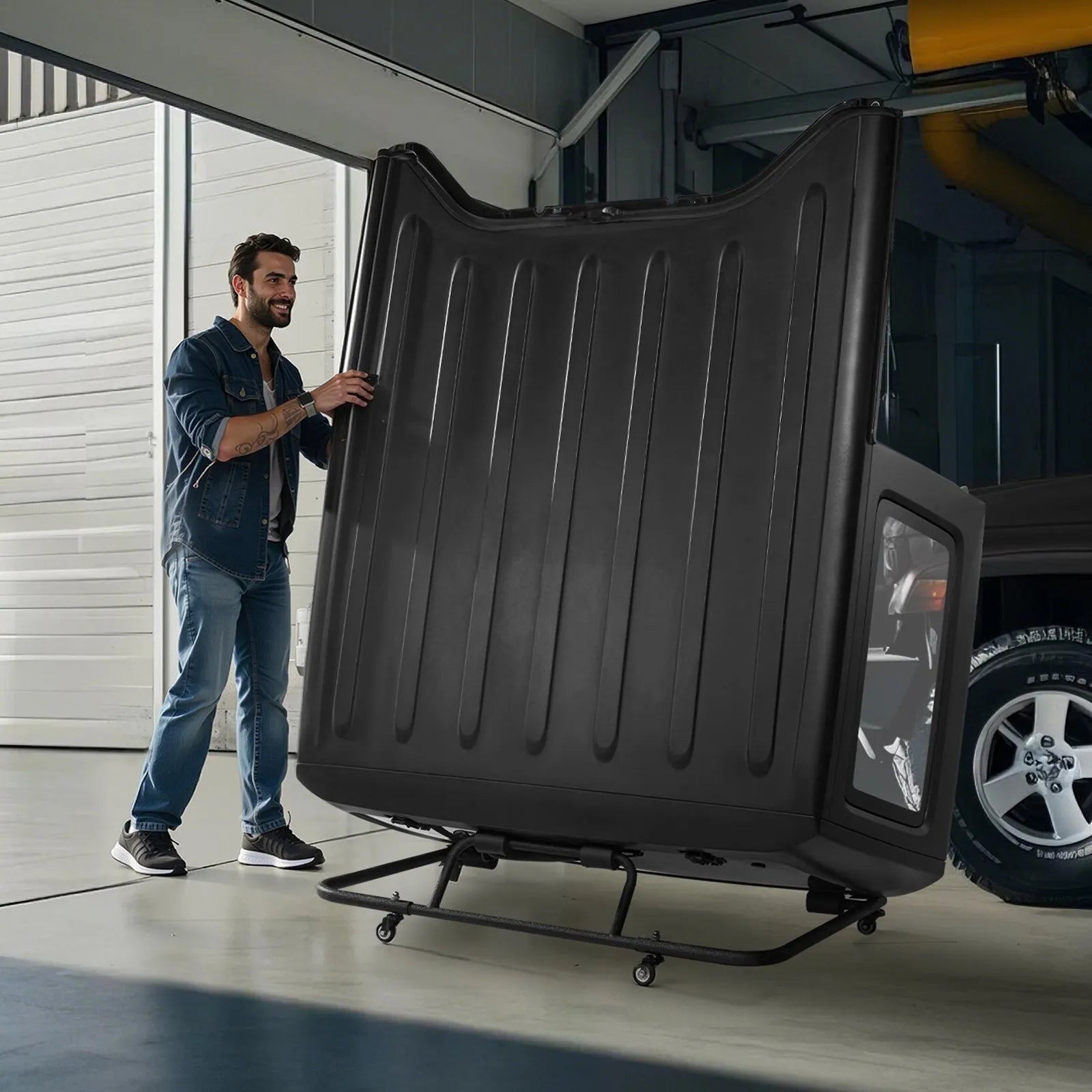VEVOR Moveable Sturdy Hardtop Storage Cart for Jeep Wrangler TJ, JK, JL, JT