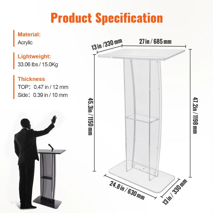 VEVOR Acrylic Podium, 47