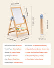 VEVOR 2-in-1 Kids Art Easel Double-Sided Wooden Magnetic Whiteboard Chalkboard