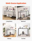VEVOR 2-Tier Glass Console Table Rectangle Sofa Side Table with Anti-Tip Black