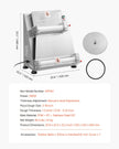 VEVOR 16 Inch Pizza Dough Roller Sheeter Semi-automatic Commercial Dough Press