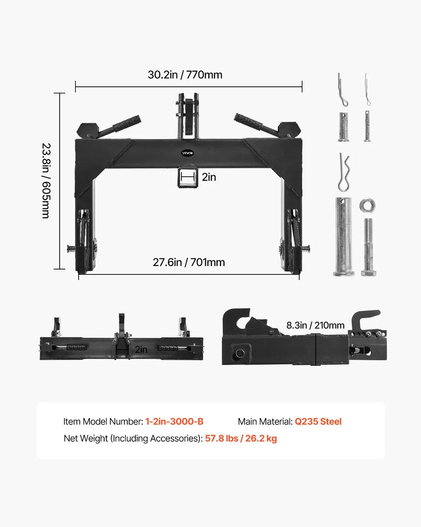 VEVOR 3-Point Quick Hitch 2